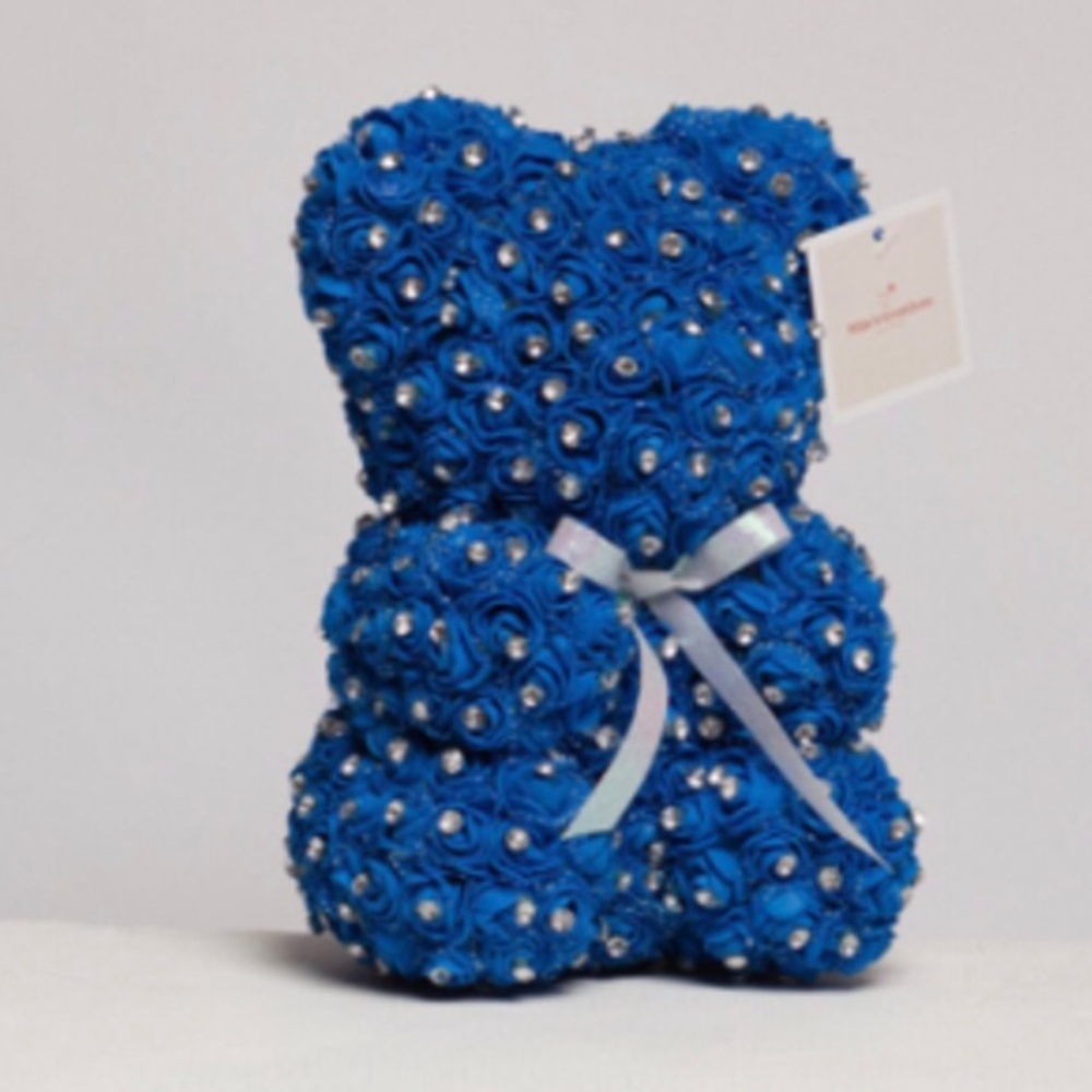 Handmade Bear with Roses and Rhinestones - Picture 3 of 11